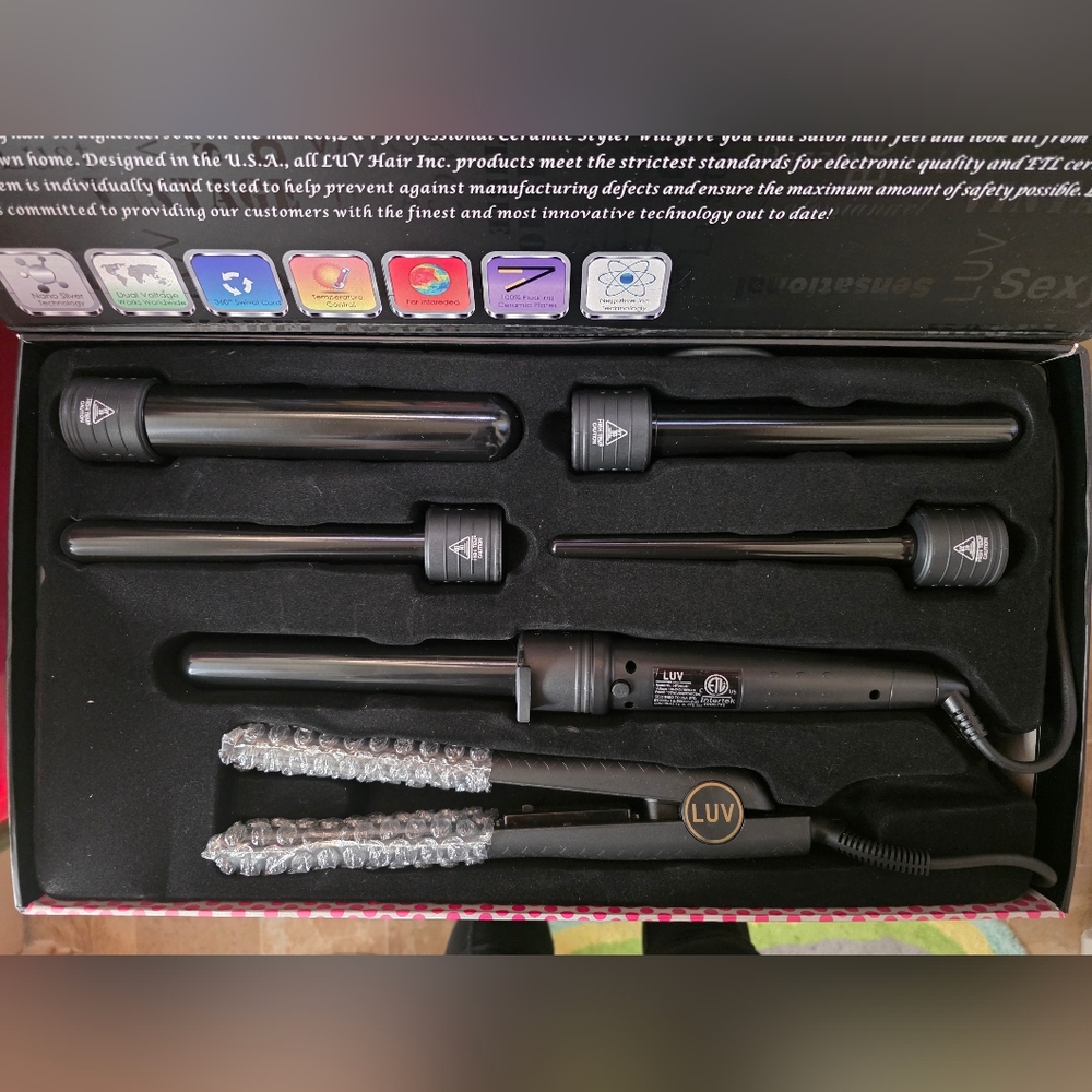 LUV Hair Styling Set with Interchangeable Barrels